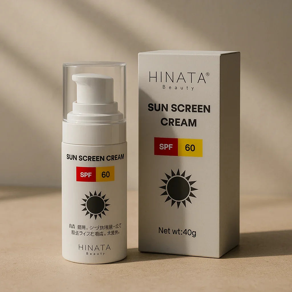 Hinata Beauty™ Daily Sunscreen SPF 60 – Lightweight, Non-Greasy UV Protection for Face